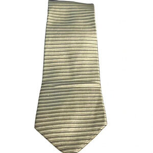 Tommy Hilfiger Gold Navy Striped Neckwear Tie One Size